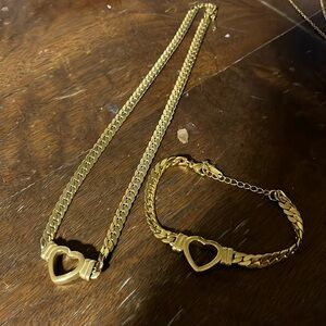 Matching Gold necklace and Bracelet